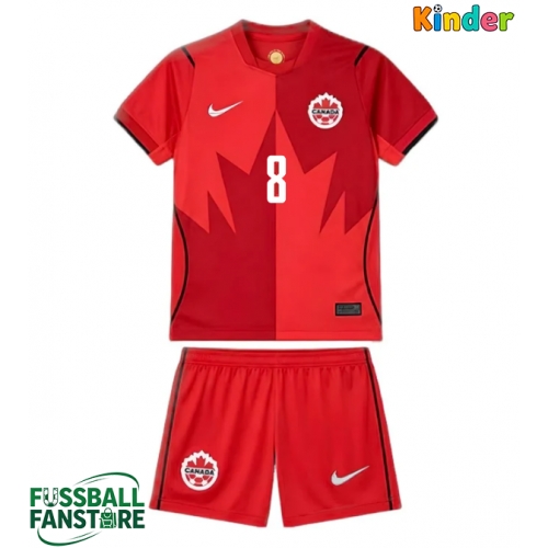 Kanada Ismael Kone #8 Replik Heimtrikot Kinder WM 2026 Kurzarm (+ Kurze Hosen)